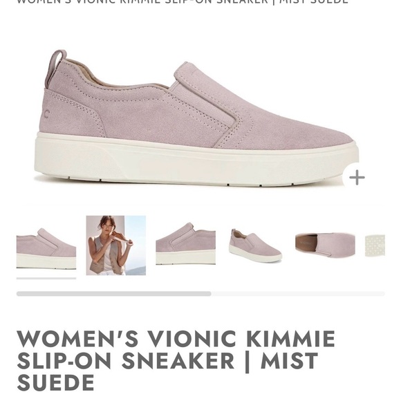 Vionic Shoes - Vionic Kimmie Slip On Sneaker Mist Suede Womens Sz 6.5 Comfort Walking Shoes